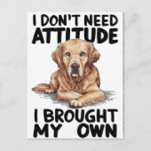 反抗威厳のある的なメッセージを持つ犬 ポストカード (正面)