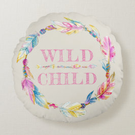 反抗的な子どもの水彩の羽毛アート枕 ラウンドクッション