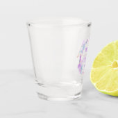 反抗的な子どもカラフルウォーターカラーアートパープルカスタムー ショットグラス (左)