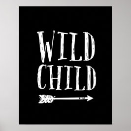 反抗的な子どもキッズプリント白黒の装飾 ポスター