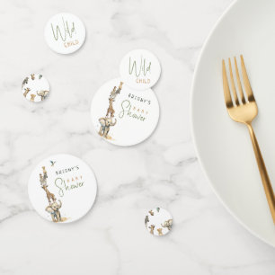 反抗的な子どもジャングルサファリアニマルベビシャワーテーブル コンフェッティ