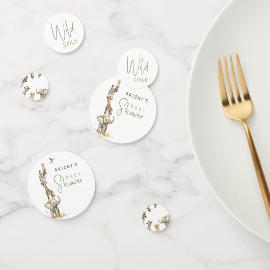 反抗的な子どもジャングルサファリアニマルベビシャワーテーブル コンフェッティ (グループ)