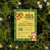 反抗的な子どもジャングルバースデーパーティー 招待状