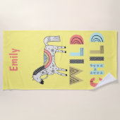 反抗的な子どもスカンジナビアパーソナライズされた馬 ビーチタオル (正面)