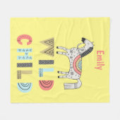 反抗的な子どもスカンジナビアパーソナライズされた馬 フリースブランケット (正面(横))