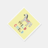 反抗的な子どもスカンジナビアホースパステルイエロー スタンダードカクテルナプキン (角)