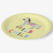 反抗的な子どもスカンジナビアホースパステルイエロー ペーパープレート (アングル)