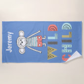 反抗的な子どもスカンディアモンキーパーソナライズされたビーチタオル ビーチタオル (正面)