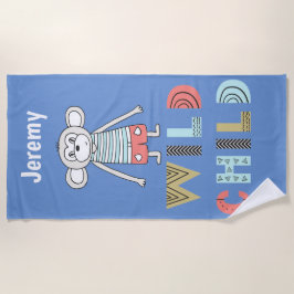 反抗的な子どもスカンディアモンキーパーソナライズされたビーチタオル ビーチタオル