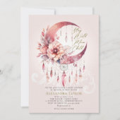 反抗的な子どもドリームキャッチャー結晶ベビーガールシャワー 招待状 (正面)