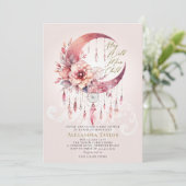 反抗的な子どもドリームキャッチャー結晶ベビーガールシャワー 招待状 (スタンド正面)