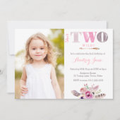 反抗的な子どもボヘミアン第2誕生日パーティー写真 招待状 (正面)