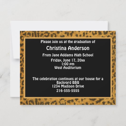 反抗的な子ども卒業招待状(オレンジ) 招待状 (裏面)