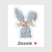 反抗的な子ども |かわいいバニーイヤフラワークラウン引用文 シール (シート)