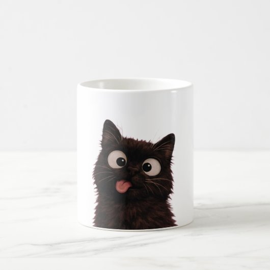反抗的な子猫。 コーヒーマグカップ (中央)