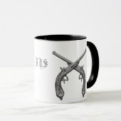 反政府勢力が交差したピストルモノグラムマグ マグカップ (正面右)