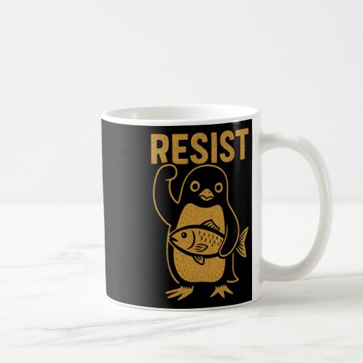 反政府勢力のペンギンアンチトランプによるHiに対する抗議に抵抗する コーヒーマグカップ (右)