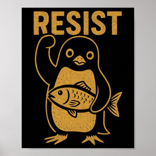 反政府勢力のペンギンアンチトランプによるHiに対する抗議に抵抗する ポスター (正面)