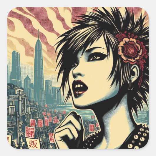 反政府勢力の台頭に対する抗議 スクエアシール (正面)