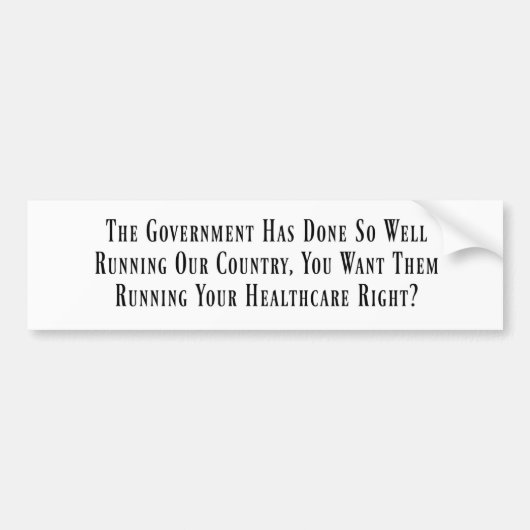 反政府操業ヘルスケアのバンパーステッカー バンパーステッカー (正面)