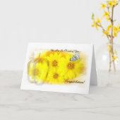 反映されるデイジー-私達はあなたのとても誇りを持ったです カード (黄色い花)