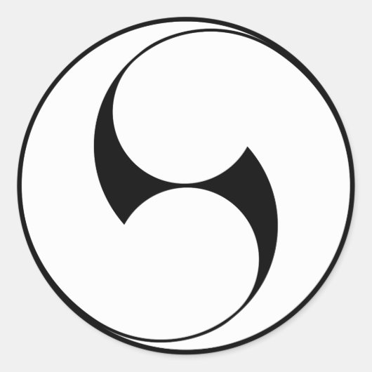 反時計方向の渦巻き(地抜) ラウンドシール (正面)