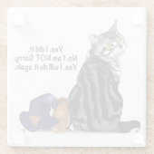 反省のタブビーキャッおもしろいト ガラスコースター (裏面)