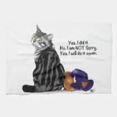 反省のタブビーキャッおもしろいト キッチンタオル (横)