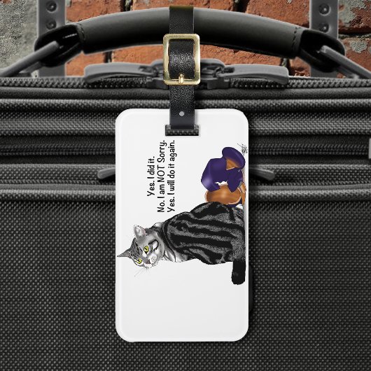 反省のタブビーキャッおもしろいト ラゲッジタグ