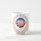 反社会主義の声明Krem及びオバマのロゴ コーヒーマグカップ (中央)