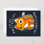 反社会的かわいい猫の贈り物|誕生日用ネコ 案内ポストカード (正面/裏面)