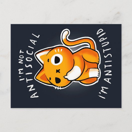 反社会的かわいい猫の贈り物|誕生日用ネコ 案内ポストカード (正面)