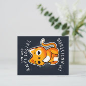 反社会的かわいい猫の贈り物|誕生日用ネコ 案内ポストカード (スタンド正面)