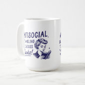 反社会的だが本のマグについて話し合う コーヒーマグカップ (正面左)