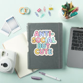 反社会的だけどかわいい – おもしろい内向的デザイン シール (iPadカバー)