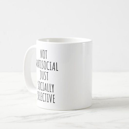 反社会的で社会的に選択的ではないおもしろい コーヒーマグカップ (正面左)
