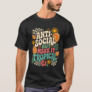 反社会的なのにトロピカルなレトロな内向的 Tシャツ