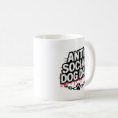 反社会的な犬爺さん – 面白い犬好き コーヒーマグカップ (正面右)