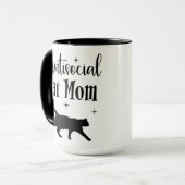 反社会的な猫ママ 黒猫と星 楽しい サルカスティック マグカップ (正面左)