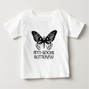 反社会的な蝶 ベビーTシャツ
