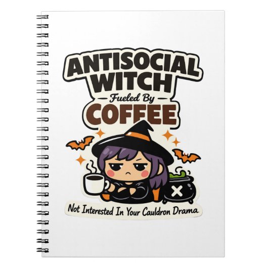 反社会的な魔女のコーヒーハロウィン ノートブック (正面)