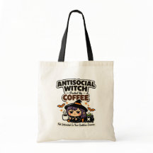 反社会的な魔法使いのコーヒーハロウィントートバッグ