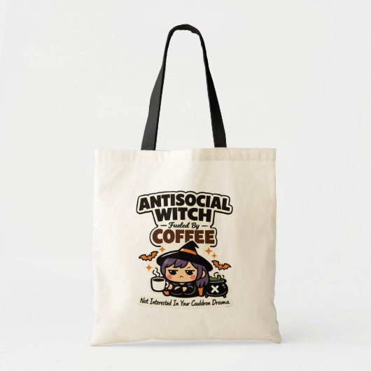 反社会的な魔法使いのコーヒーハロウィントートバッグ トートバッグ (正面)