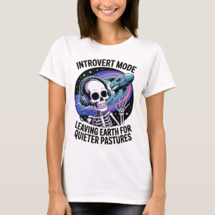 反社会的イントロバーおもしろいト骨格宇宙エイリアン Tシャツ
