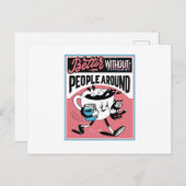 反社会的コーヒーカップ人がいないほうが良のまわりにい ポストカード (正面/裏面)