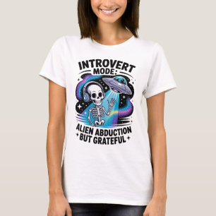 反社会的スケルトンUFOおもしろい宇宙内向型 Tシャツ