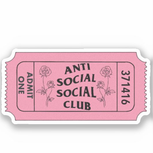 反社会的ソーシャルクラブ認める一つのチケットシール シール (正面)