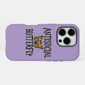 反社会的バタフライ – おもしろい仙人 iPhoneケース (裏面横)