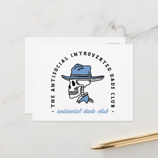 反社会的パパクラブ内向型カウボーイパパ おもしろい シーズンポストカード (正面/裏面インサイチュ)