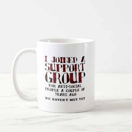 反社会的人のための支援グループ 楽しいマグカップ コーヒーマグカップ (左)